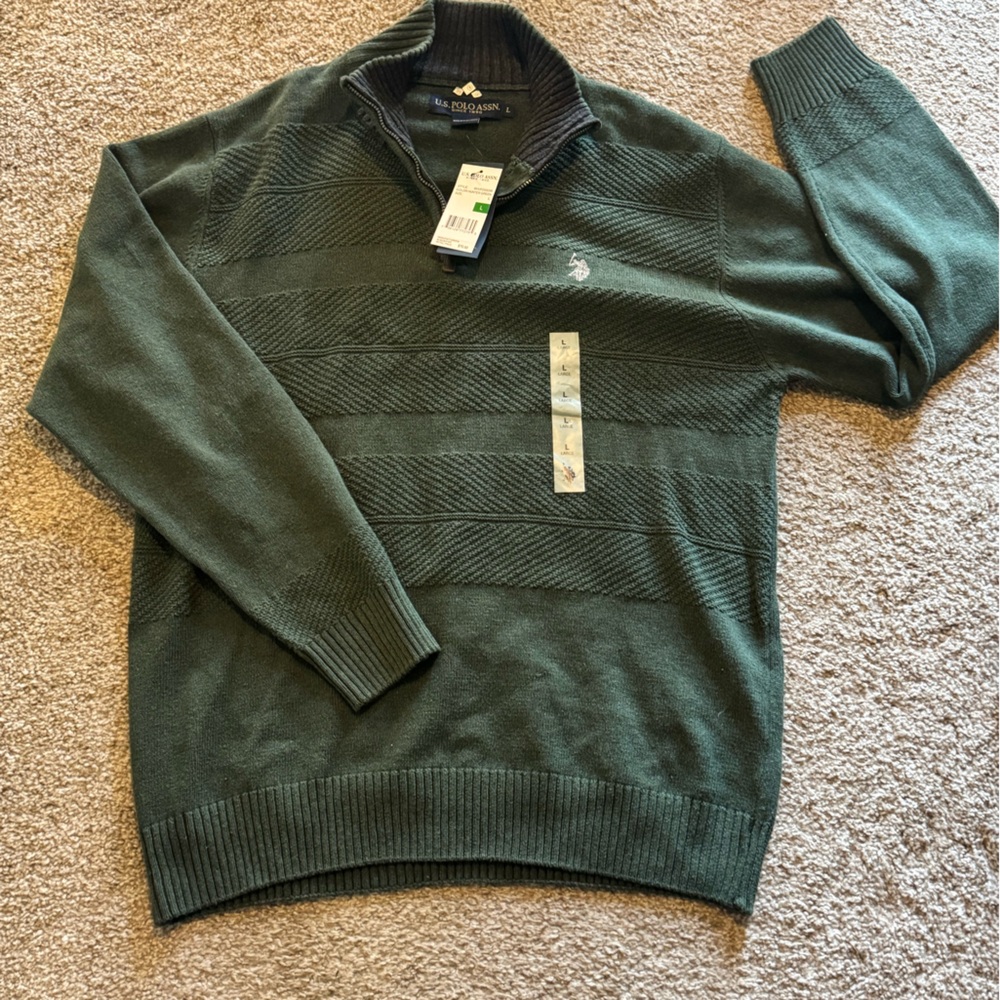 U.S. Polo Assn. Forest Green Crewneck Sweater